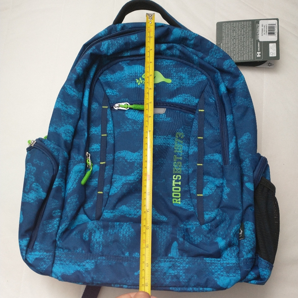 Roots Kids Backpack in Blue and Green